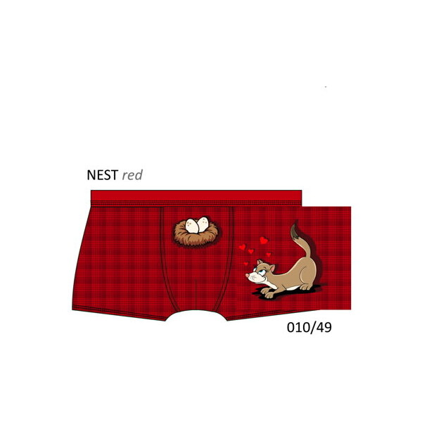 Cornette Vtipné boxerky Nest 010/49 Gift Box, Farba červená 20154832
