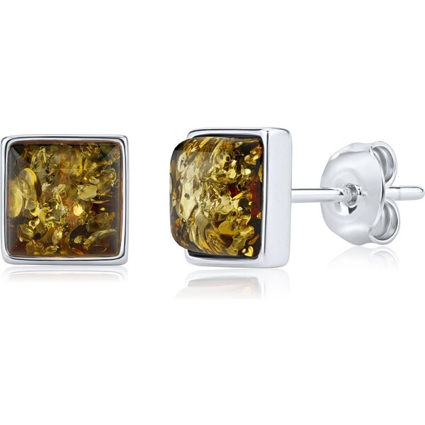 Ligot Strieborné náušnice s pravým Jantárom AAJE4H46 46719972