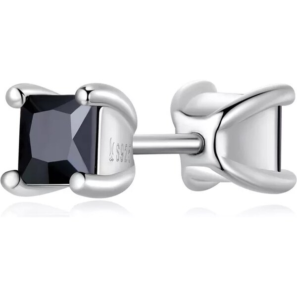 Lindas Jewelry Strieborná náušnice na jedno ucho Black Square Ag 925 34153008