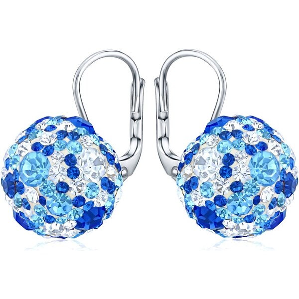 Ligot Strieborné náušnice guličky 13 mm so Swarovski Crystals tmavo 61156392