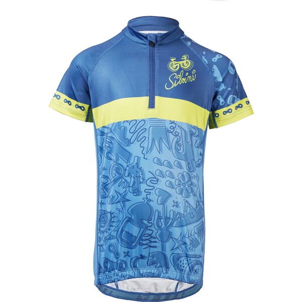 Detský cyklo dres Silvini Scrivia modrá/limetková 46061835