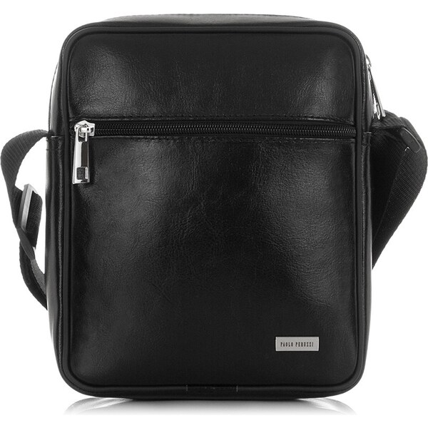 PAOLO PERUZZI Pánska kožená taška cez rameno | čierna Z-17-BL 65000756