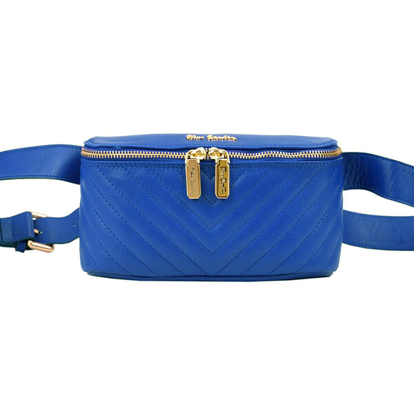 Dámska kráľovsky modrá prešívaná kožená ľadvinka Pierre Cardin 34213850