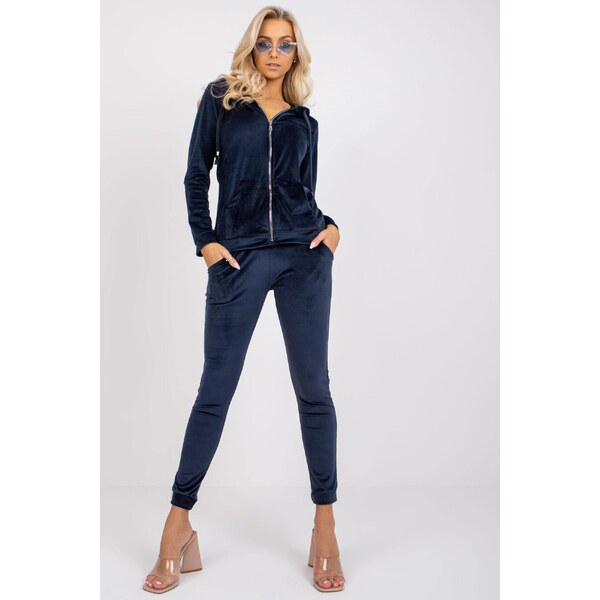 MladaModa Velúrovo-viskózová tepláková súprava Ilaria námornícka modrá 33898531