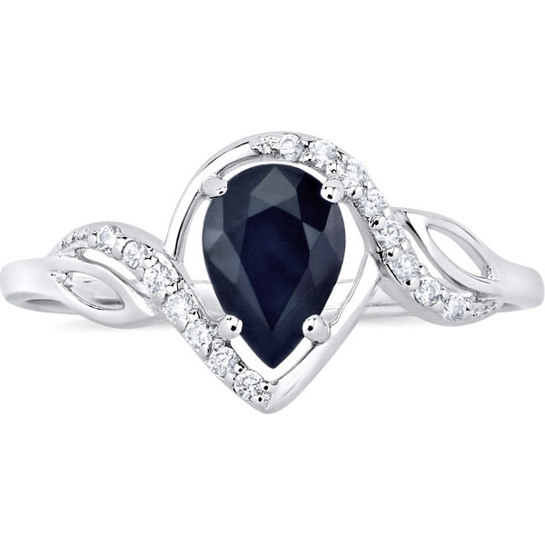 Ligot Strieborný prsteň AYNE s pravým zafírom 60491137