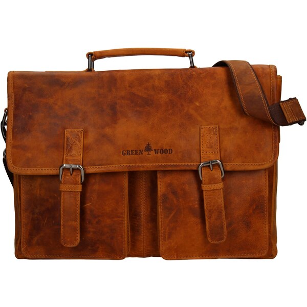 Pánska kožená aktovka Greenwood Conor - koňak 64167690