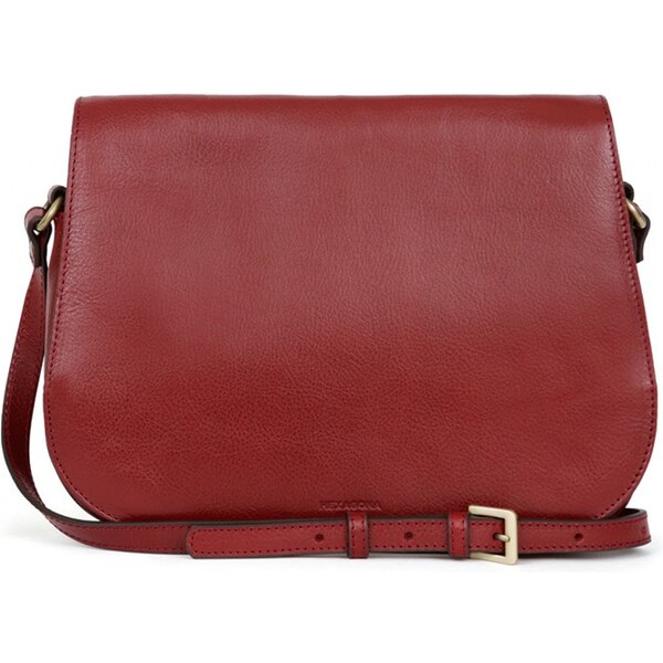 Dámska kožená kabelka Hexagona Giada - červená 51038021
