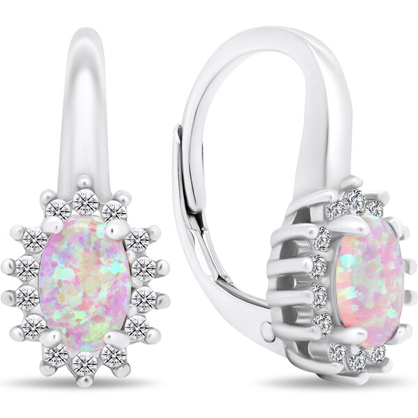 Brilio Silver Luxusné strieborné náušnice so zirkónmi a opálmi EA432WP 66615794