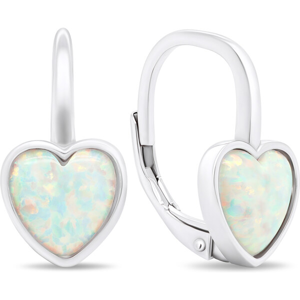 Brilio Silver Romantické strieborné náušnice so syntetickými opálmi 66586246