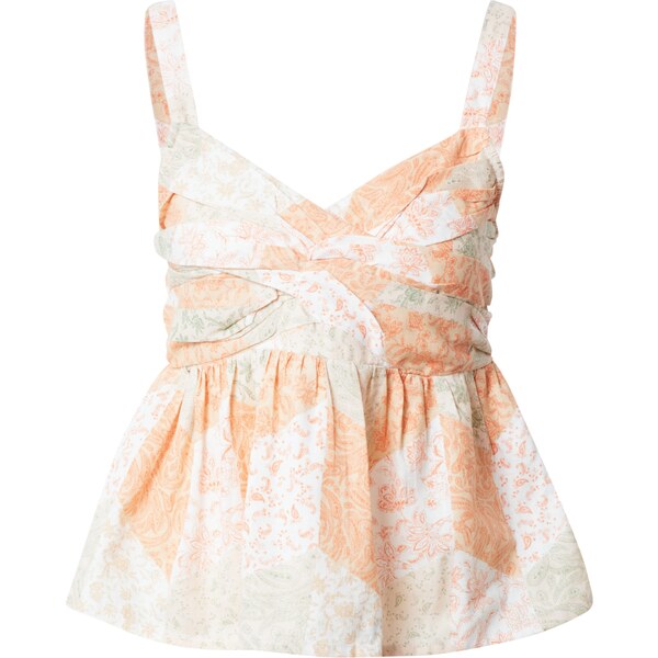 Dorothy Perkins Top pastelovo zelená / oranžová / biela 66056827