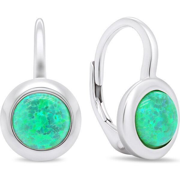 Brilio Silver Jemné strieborné náušnice so syntetickými opálmi EA376WG 66591665