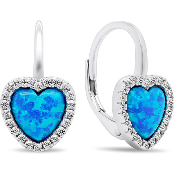 Brilio Silver Pôvabné strieborné náušnice so syntetickými opálmi 66585751