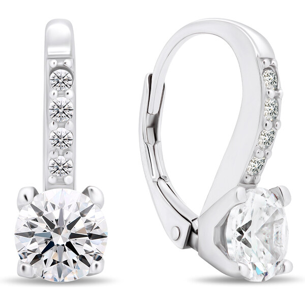 Brilio Silver Jedinečné strieborné náušnice s čírymi zirkónmi EA406W 66588174