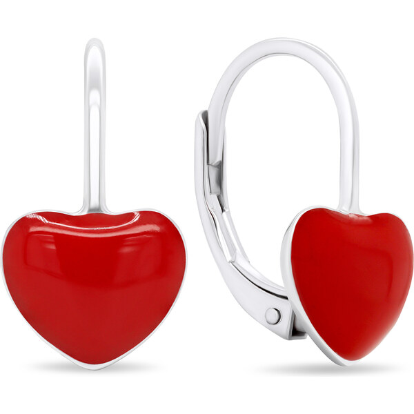 Brilio Silver Nádherné strieborné náušnice Srdce EA445WR 66581352