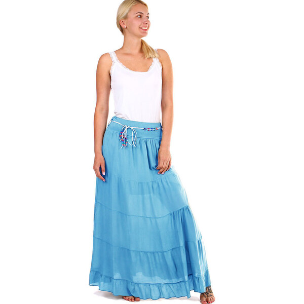 Glara Dlhá dámska maxi sukňa s elegantným opaskom 34561015