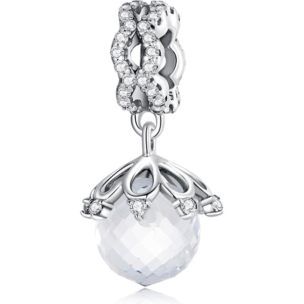 Royal Fashion strieborný prívesok Krištáľová guľa 55386785