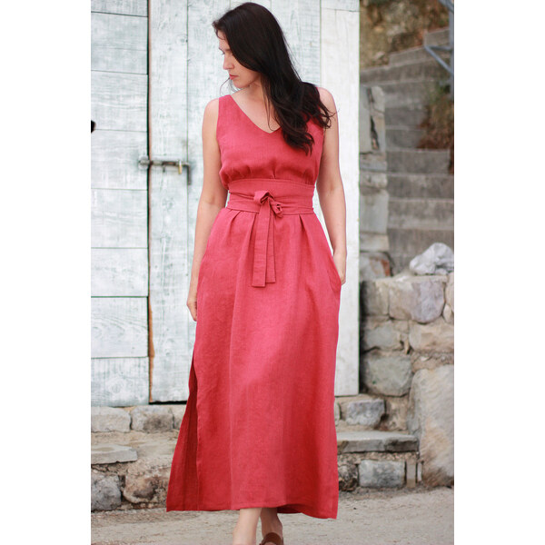 Dlhé šaty Lotika zo 100% lanu Premium quality 42878739