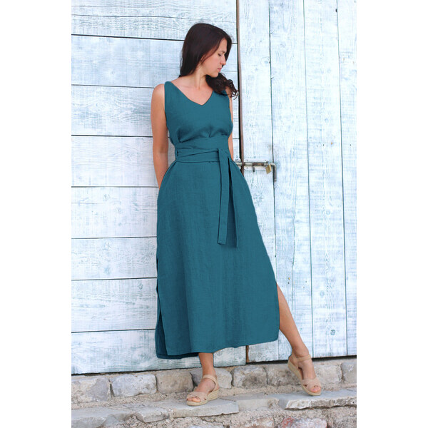 Dlhé šaty Lotika zo 100% lanu Premium quality 42878743