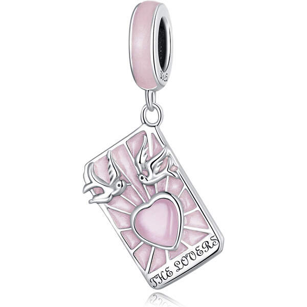 Royal Fashion strieborný prívesok Tarotové karty ružové 54501553