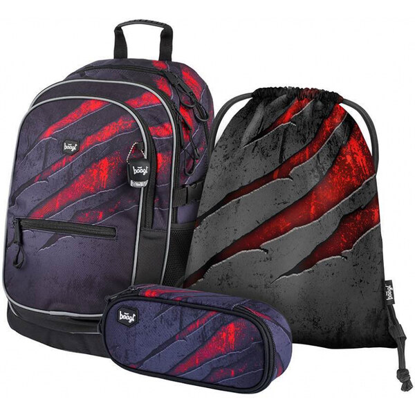 BAAGL SET 3 Core Láva: batoh, penál, sáček 62192660