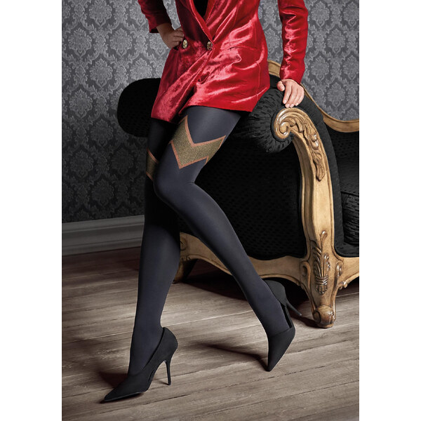 Luxusné pančuchy s lesklým geometrickým vzorom GUCCI G48 60 DEN 40939969