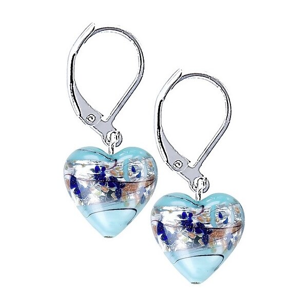 Lampglas Pôvabné náušnice Ice Heart s rýdzim striebrom v perlách 66588540