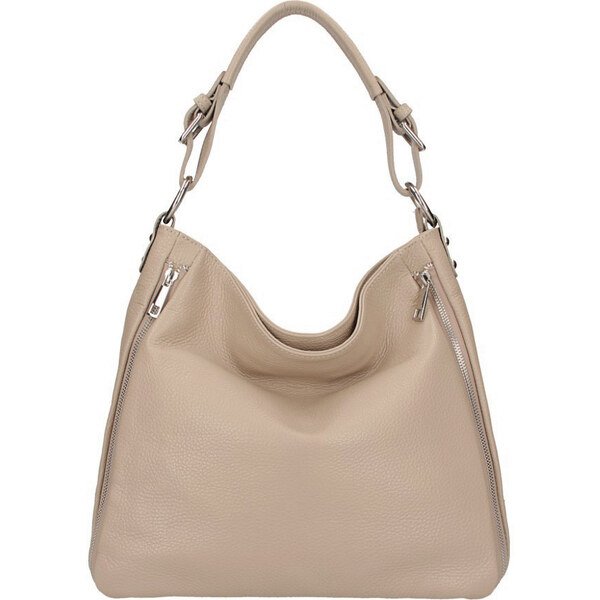 Diva Kožená dámska kabelka Romina latté hnedá 34368023