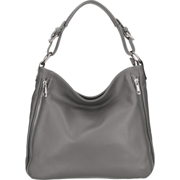 Diva Kožená dámska kabelka Romina tmavo šedá 34368016