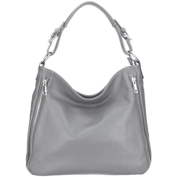Diva Kožená dámska kabelka Romina sivá 34368017