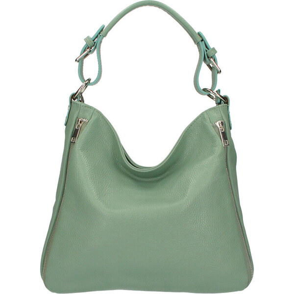 Diva Kožená dámska kabelka Romina mentolovo zelená 34368018