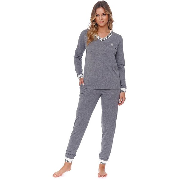 DN Nightwear Dámske pyžamo Queen Crown sivé 34501407