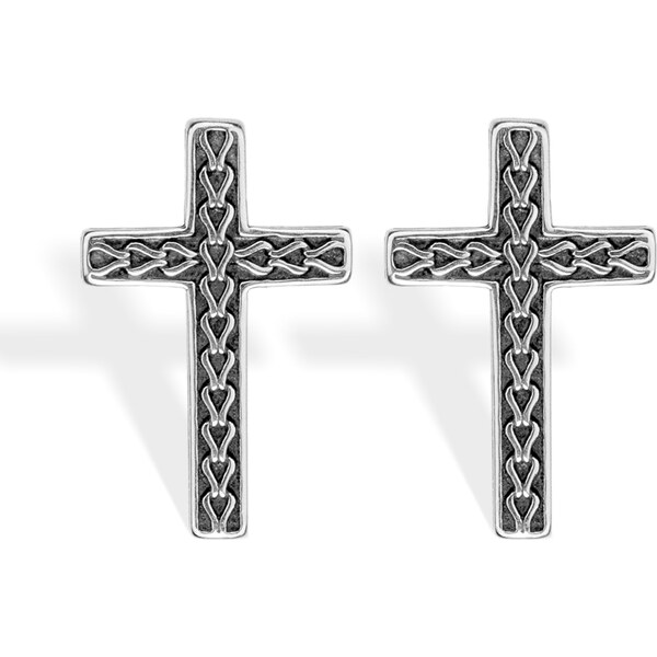 Sams Artisans Náušnice Ghotic Kríž chirurgická oceľ INM091 34373058