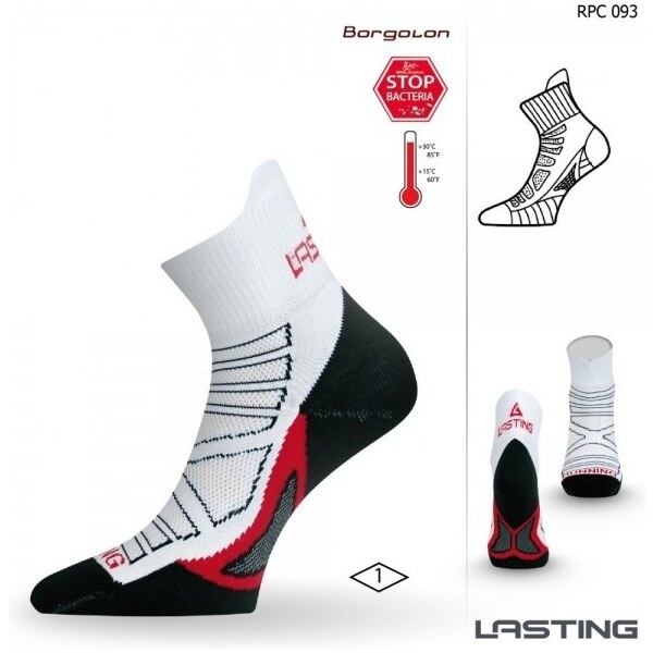 RPC bežecké ponožky Lasting Biela / Červená M 1 pár 34766155