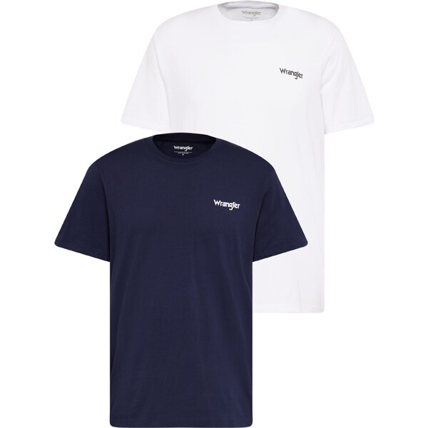 WRANGLER Tričko 2PACK SIGN OFF TEE námornícka modrá / biela 49031062