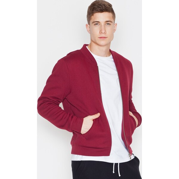 VISENT Vínová bavlnená mikina V004 Deep red 5792874