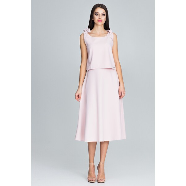FIGL Svetloružový Set elegantnej sukne a top M578 Pink 5881109