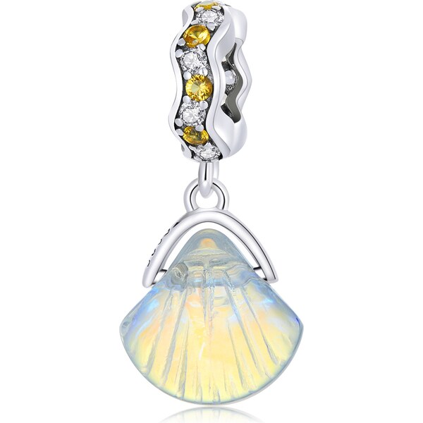 Royal Fashion strieborný prívesok Sklenená mušle 54676386