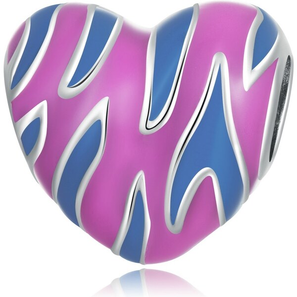 Royal Fashion strieborný prívesok Glazúrované srdce 55426886