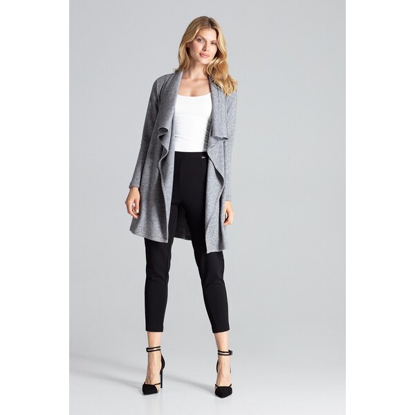 FIGL Šedý elegantný kardigan M682 Grey 14753185