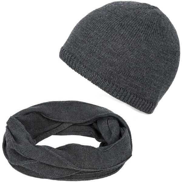 Paolo Peruzzi Pánska súprava čiapka + nákrčník | šedá ZZ-08-GR 34469585