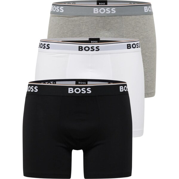 BOSS Boxerky Power sivá melírovaná / čierna / biela 52706338