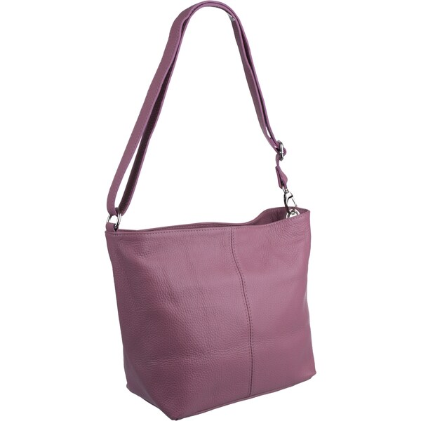 Ružová kožená talianska crossbody kabelka Prisca Rosa Scura 7341676