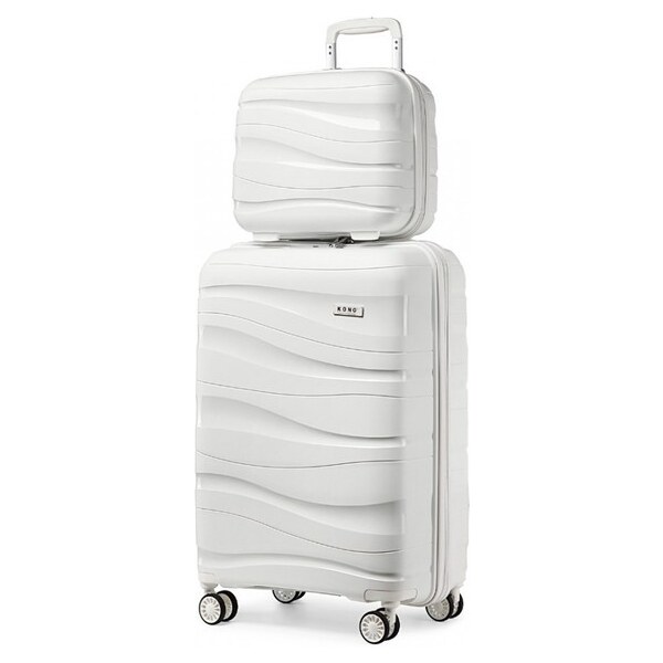 Cestovný praktický set - KONO s kozmetickým kufríkom, biely 34493643