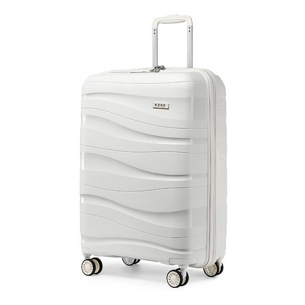 Stredný cestovný kufor KONO so zámkom biely 46231869