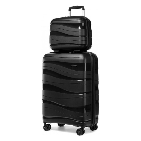 Cestovný praktický set - KONO s kozmetickým kufríkom, čierny 34493641