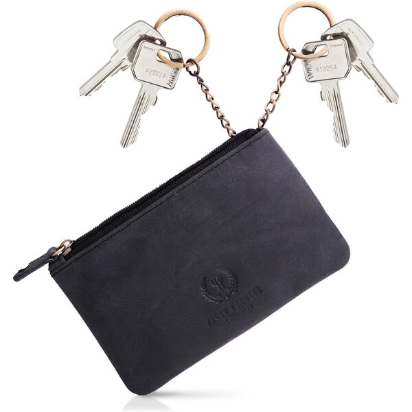 PAOLO PERUZZI Kožené puzdro na kľúče Vintage | čierna T-51-BL 34505951