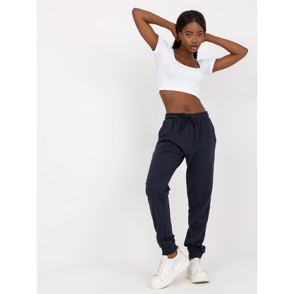 BASIC Feel Good Navy blue sweatpants tied at the waist 60728175
