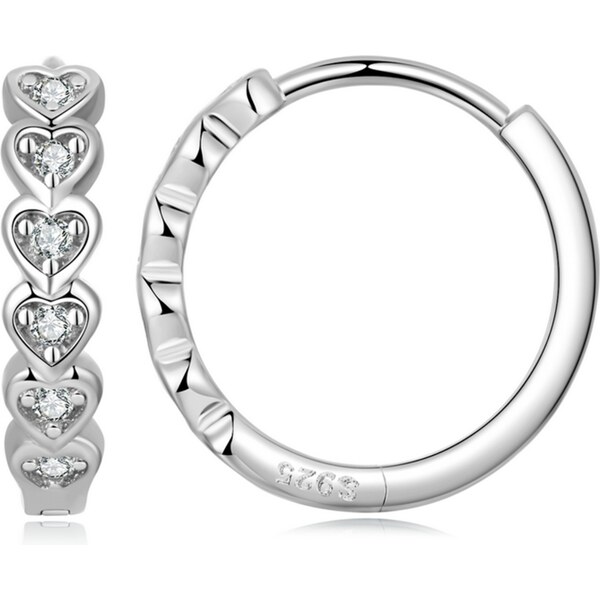 Olivie Strieborné krúžky SRDIEČKA 6600 37403100