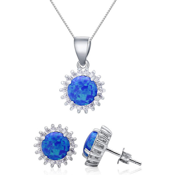 Olivie Strieborná sada MODRÝ OPÁL 7010 34910747