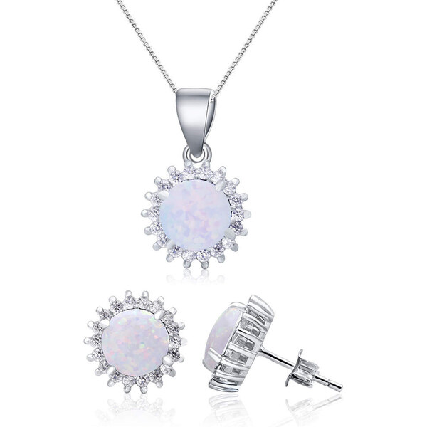 Olivie Strieborná sada BIELÝ OPÁL 7011 34910748